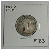 1919-D  Standing Liberty Quarter   VG-F