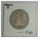 1865-S  Seated Liberty Half Dollar   G