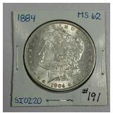 1884  Morgan Dollar   MS-62