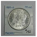 1885-O  Morgan Dollar   MS-62