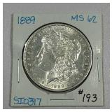 1889  Morgan Dollar   MS-62