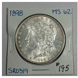 1898  Morgan Dollar   MS-62