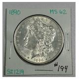 1890  Morgan Dollar   MS-62