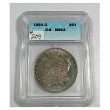 1884-O  Morgan Dollar   ICG MS-63   Toned