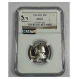 1965 SMS  Washington Quarter   NGC MS-67