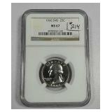 1966 SMS  Washington Quarter   NGC MS-67