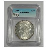 1887  Morgan Dollar   ICG MS-63