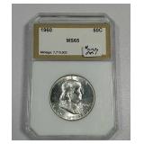 1960  Franklin Half Dollar   PCI MS-65