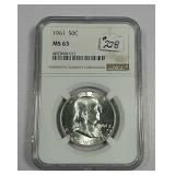 1961  Franklin Half Dollar   NGC MS-63