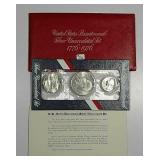 1976  US. Bicentennial  3 pc. Silver set   Unc.