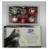 2004  US. Mint State Quarters Silver Proof set