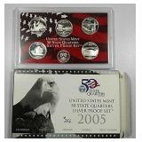 2005  US. Mint State Quarters Silver Proof set