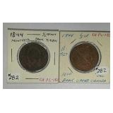 1844 1/2 Penny Montreal & Upper Canada Bank Tokens