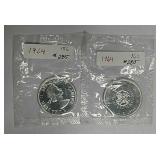 2   1964  Canadian Silver Dollars   BU