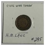 Civil War Token   H.M.Lane  Not One Cent