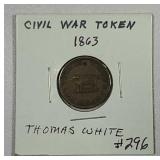 1863  Civil War Token   Thomas White