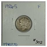 1926-S  Mercury Dime   F
