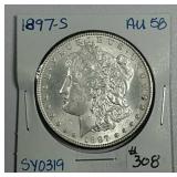 1897-S  Morgan Dollar   AU-58