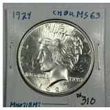 1924  Peace Dollar   MS-63