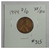 1944-D/D  Lincoln Cent   XF-AU