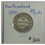 1890  Newfoundland  20 Cents   VF