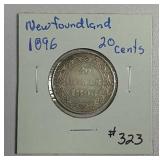 1896  Newfoundland  20 Cents   VG+