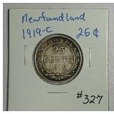 1919-C  Newfoundland  25 Cents   F