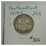 1917-C  Newfoundlland  25 Cents   F