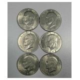 6  1972-D  Eisenhower Dollars   AU-BU