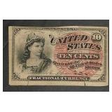 1864  Ten Cents Fractional Currency  F edge tears