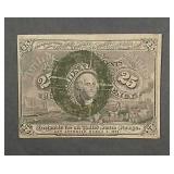 1863  Twenty Five Cents Fractional Currency  F