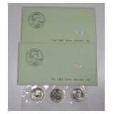 2  1980 P-D-S  S.B. Anthony Souvenir Dollar sets
