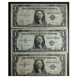 3  1935 Plain  $1 Silver Certificates