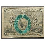 1863   5 Cents Fractional Currency  F
