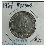 1934  Maryland Commemorative Half Dollar  BU