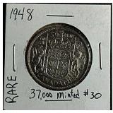 1948 Canadian Half Dollar  XF