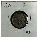 1917-S  Buffalo Nickel  VF