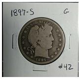 1897-S  Barber Half Dollar  G