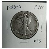 1923-S  Walking Liberty Half Dollar  F / VF
