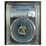 1942-D  Mercury Dime  PCGS  MS-65 FB