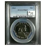 1962  Franklin Half Dollar  PCGS  PR-65