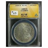 1889  Morgan Dollar  ANACS  AU-58 Cleaned