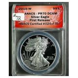 2015-W  Silver Eagle  ANACS PR-70 DCAM
