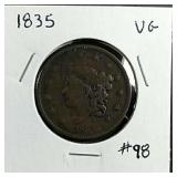 1835  Large Cent  VG