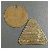 Seagrams & Hollywood Whiskey Tokens