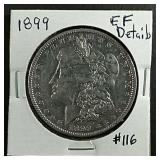 1899  Morgan Dollar  EF Details  scratched