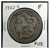 1902-S  Morgan Dollar  F
