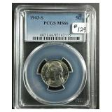 1943-S  Jefferson Nickel  PCGS  MS-66