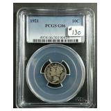 1921  Mercury Dime  PCGS G-6