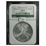 2008  Silver Eagle  NGC MS-69